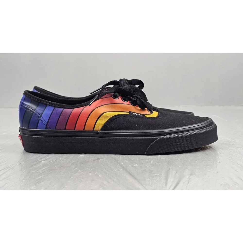 Vans Authentic Sneakers Mens 7 Womens 8.5 Black 'Refract‎ Rainbow' VN0A2Z5IWN7